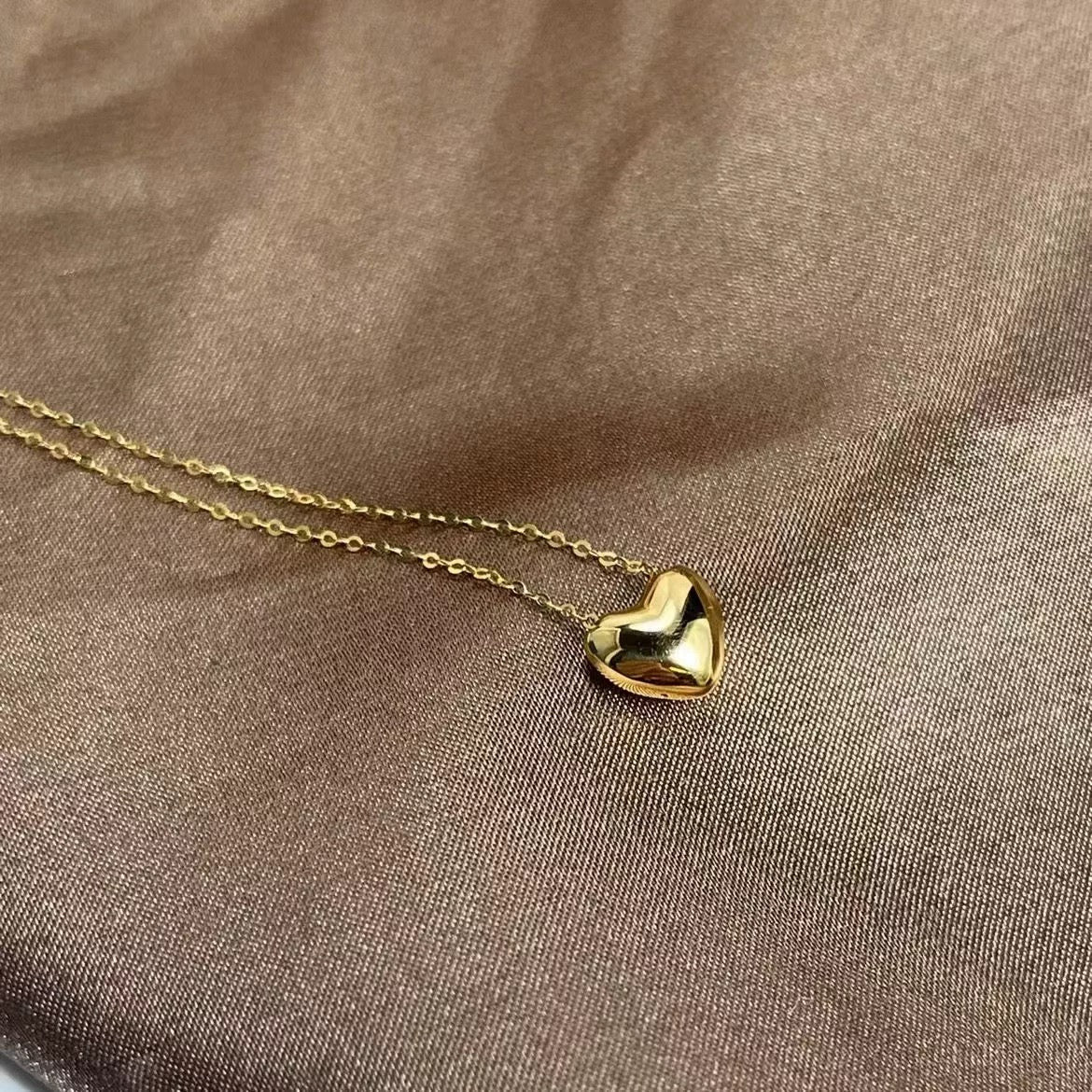 Domed heart necklace